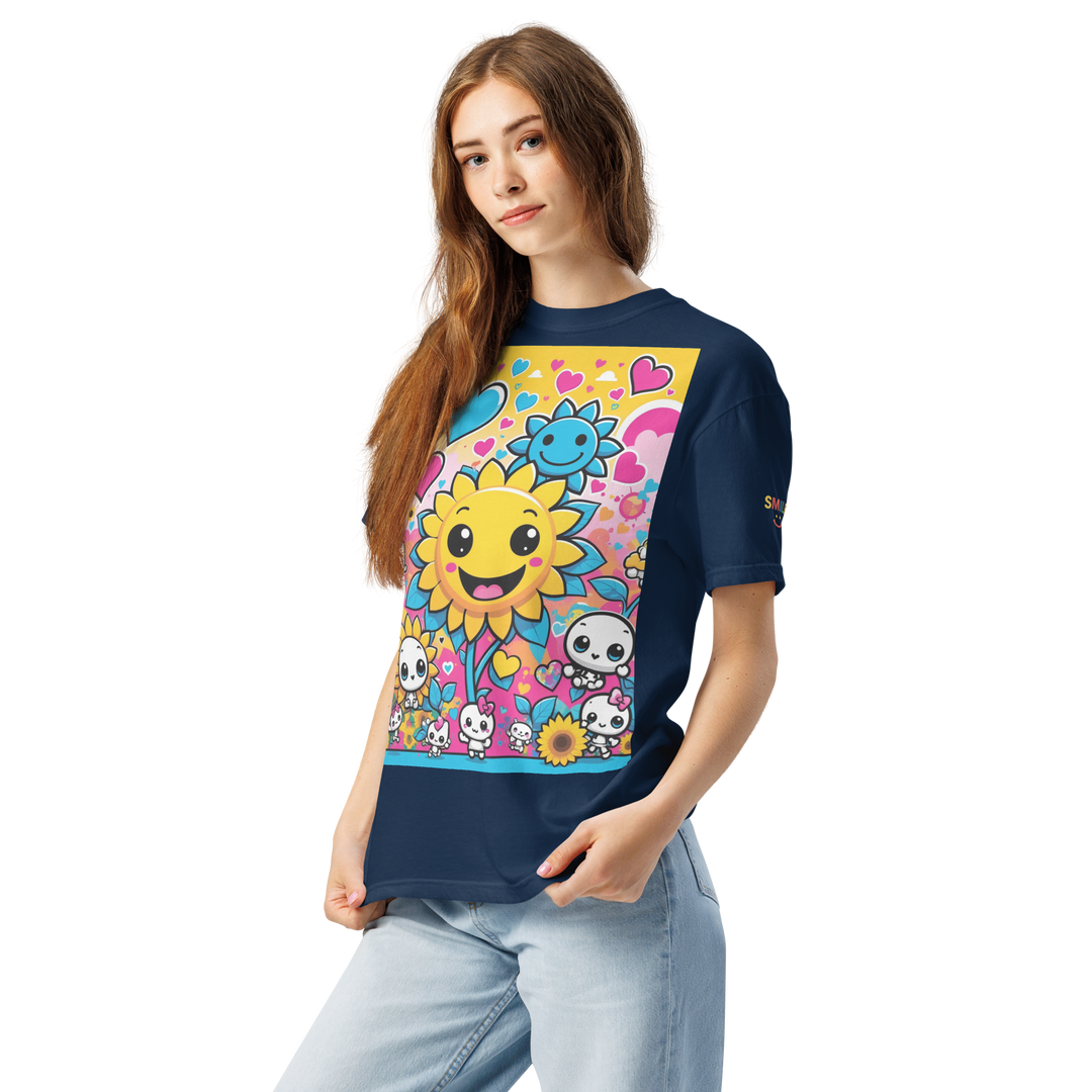 RISE ABOVE 08 — SUNNY BLOOM｜ユニセックス製品染めヘビーウェイトTシャツ