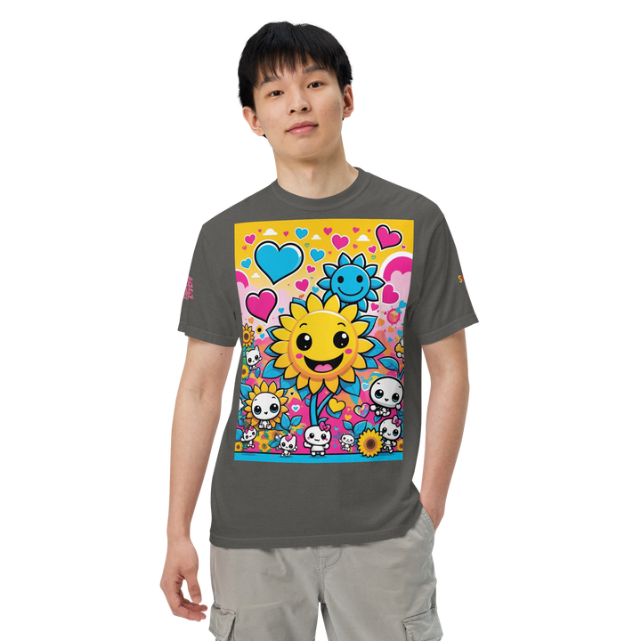 RISE ABOVE 08 — SUNNY BLOOM｜ユニセックス製品染めヘビーウェイトTシャツ