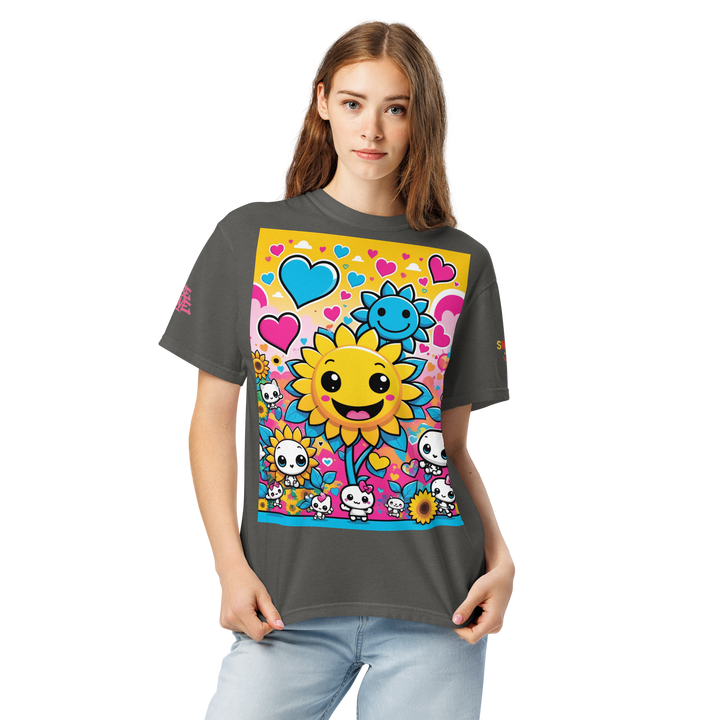RISE ABOVE 08 — SUNNY BLOOM｜ユニセックス製品染めヘビーウェイトTシャツ