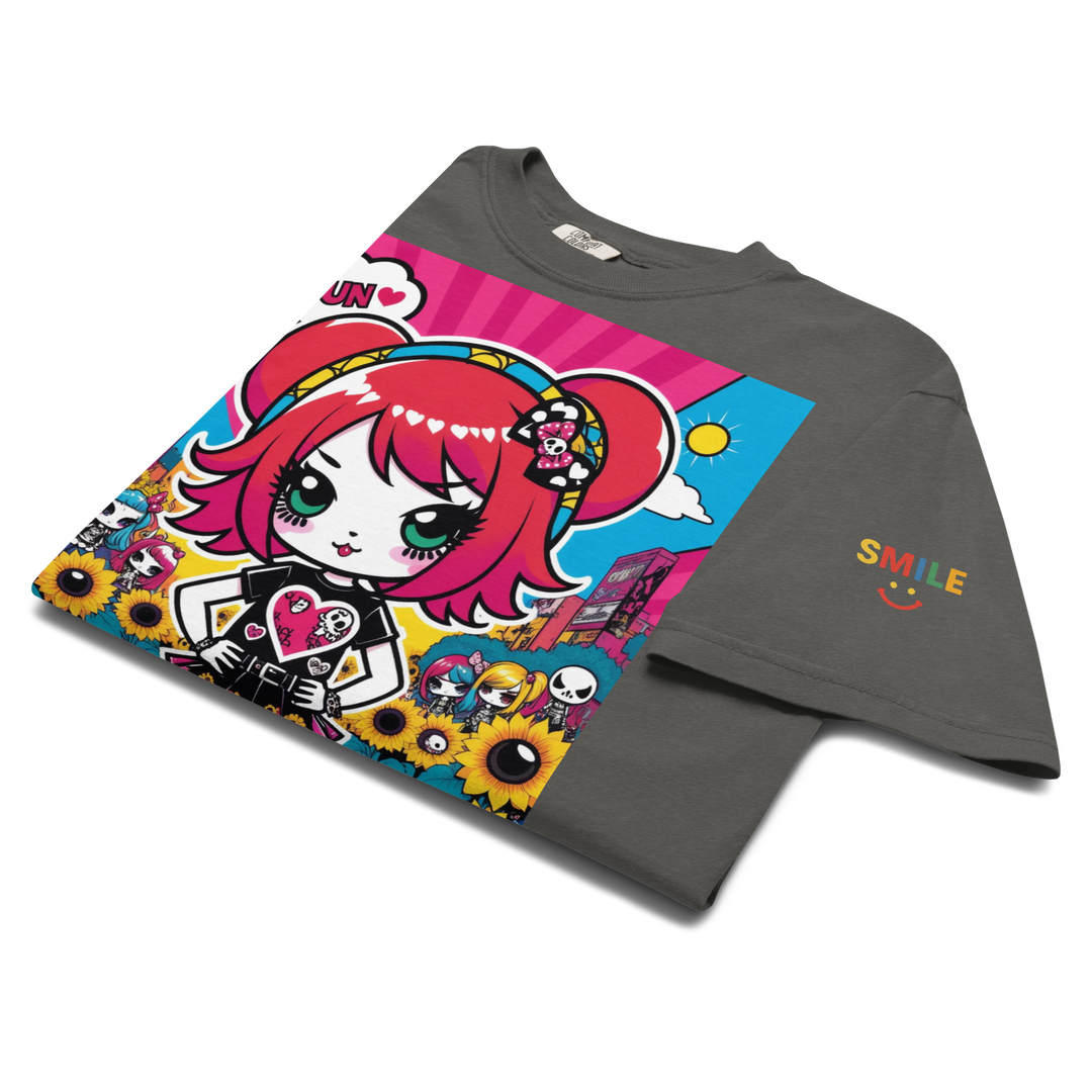 RISE ABOVE 12 — HEART ECHO｜ユニセックス製品染めヘビーウェイトTシャツ