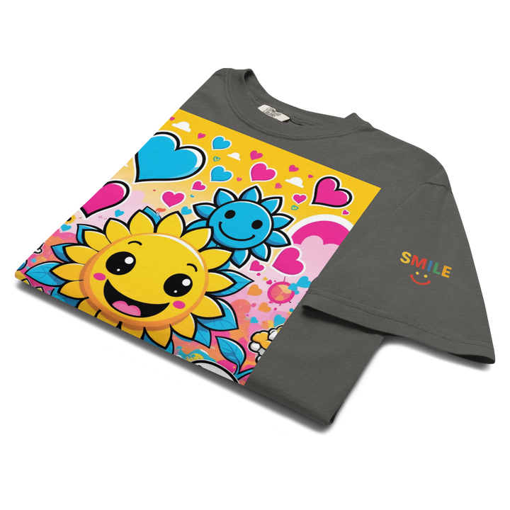 RISE ABOVE 08 — SUNNY BLOOM｜ユニセックス製品染めヘビーウェイトTシャツ