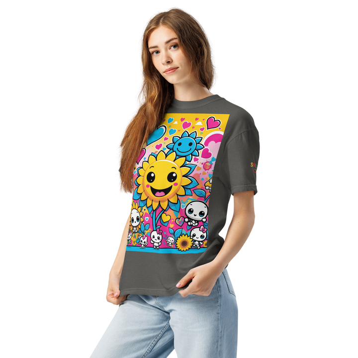 RISE ABOVE 08 — SUNNY BLOOM｜ユニセックス製品染めヘビーウェイトTシャツ
