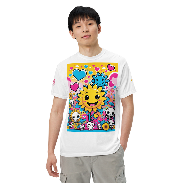 RISE ABOVE 08 — SUNNY BLOOM｜ユニセックス製品染めヘビーウェイトTシャツ