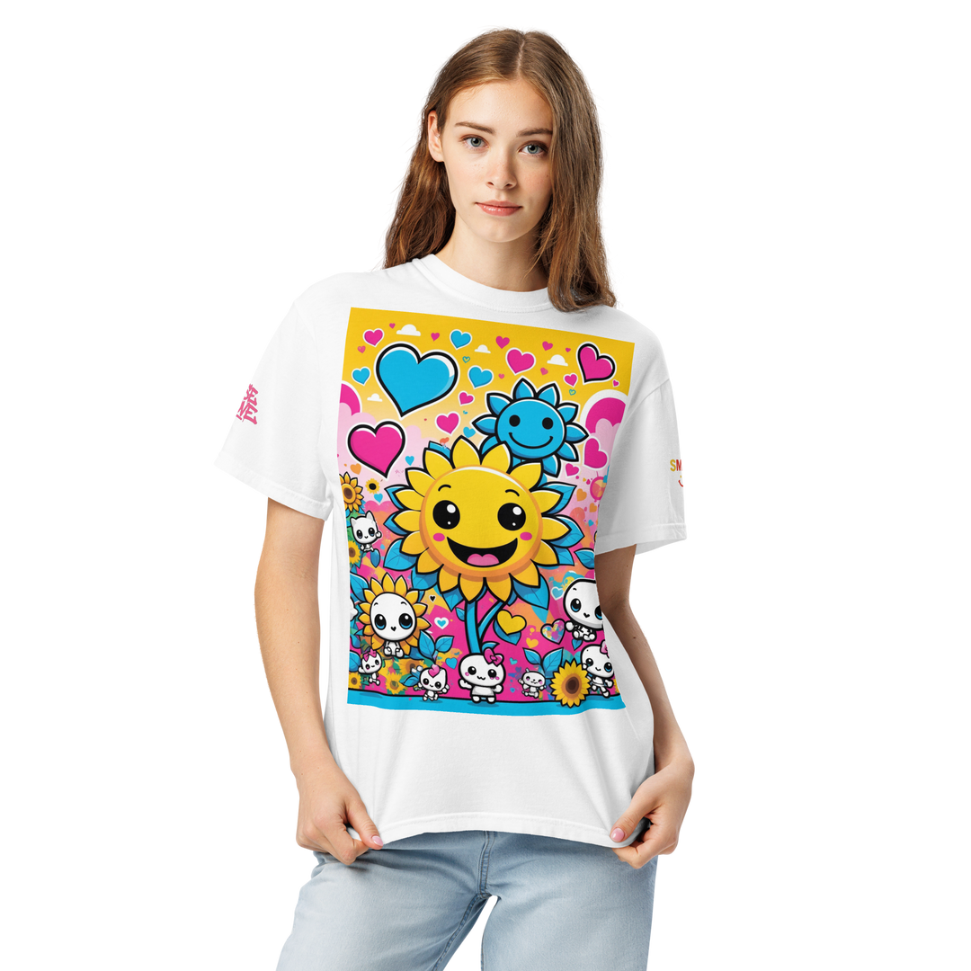RISE ABOVE 08 — SUNNY BLOOM｜ユニセックス製品染めヘビーウェイトTシャツ