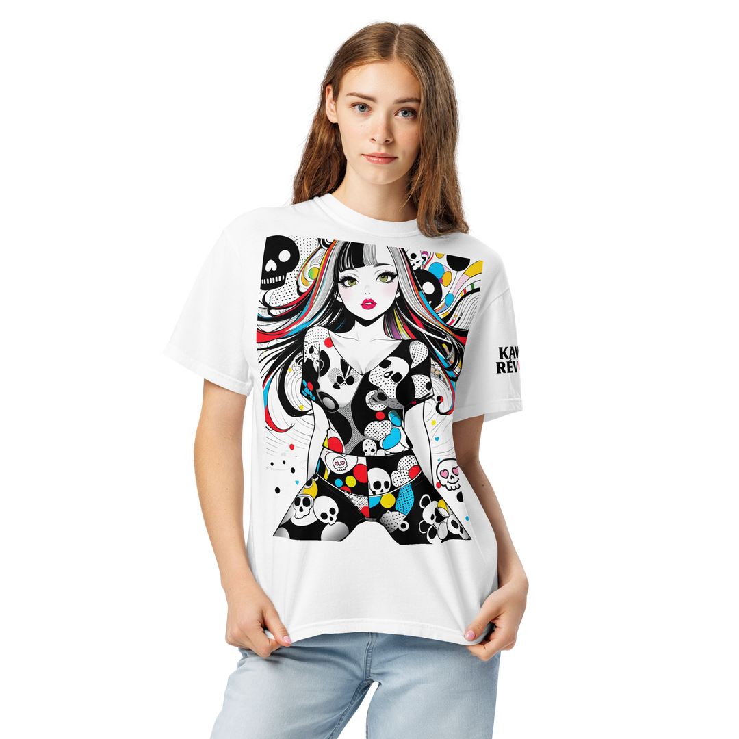 KAWAII RÉVOLTE – POP SKULL GIRL Poster Tee