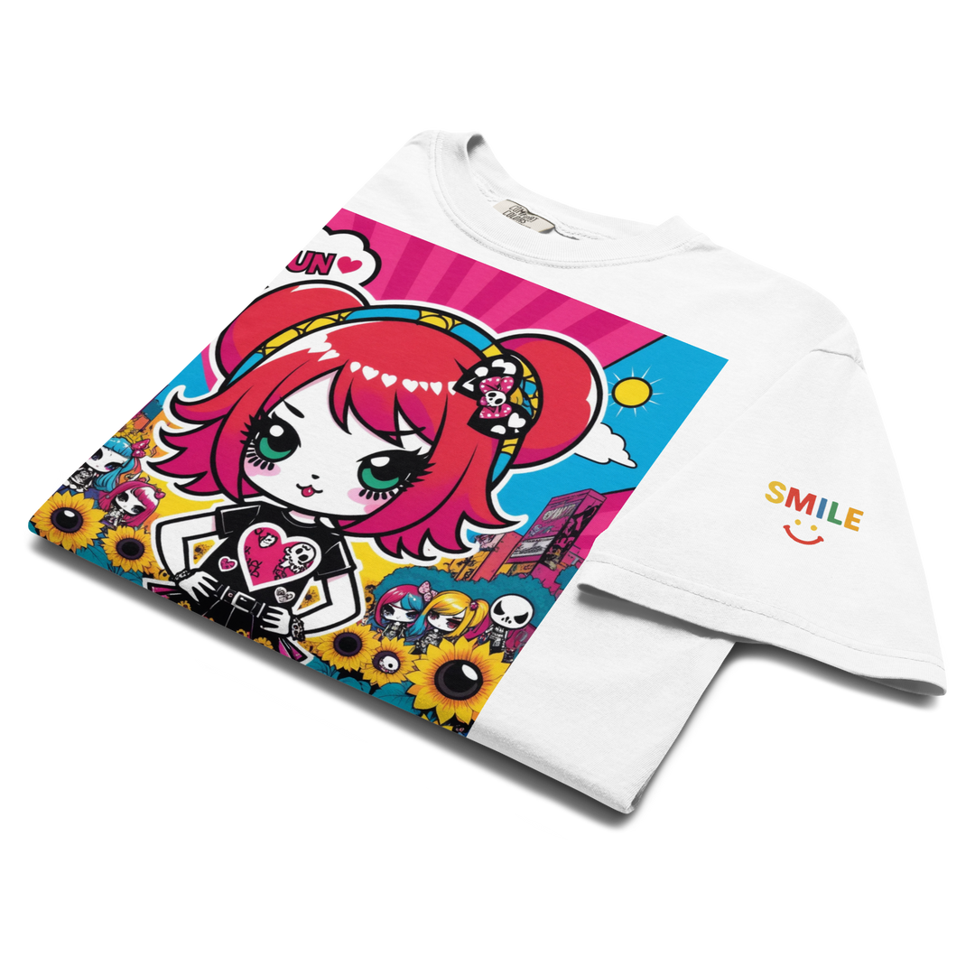 RISE ABOVE 12 — HEART ECHO｜ユニセックス製品染めヘビーウェイトTシャツ