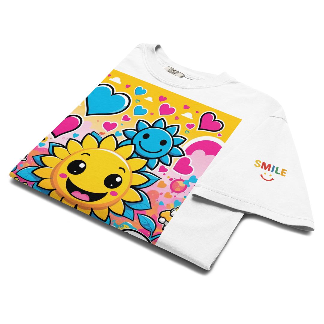 RISE ABOVE 08 — SUNNY BLOOM｜ユニセックス製品染めヘビーウェイトTシャツ