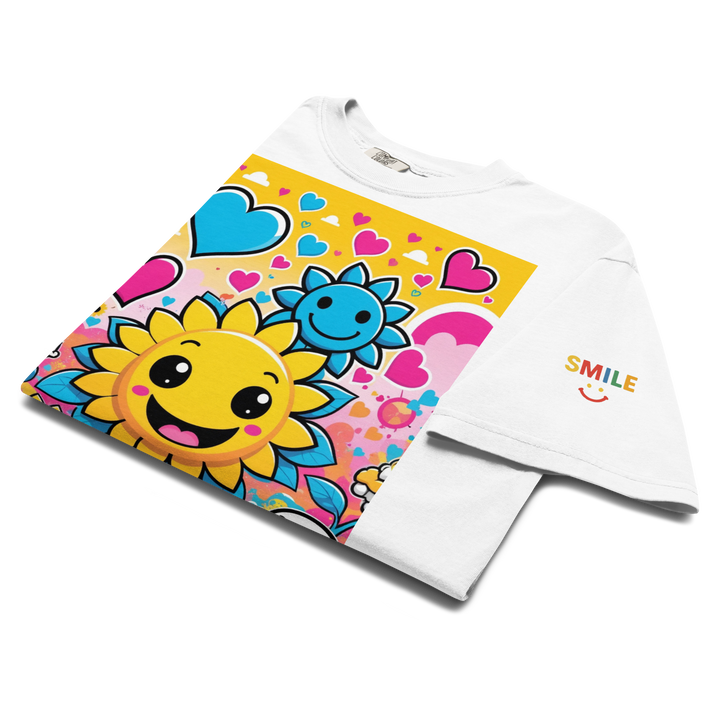 RISE ABOVE 08 — SUNNY BLOOM｜ユニセックス製品染めヘビーウェイトTシャツ