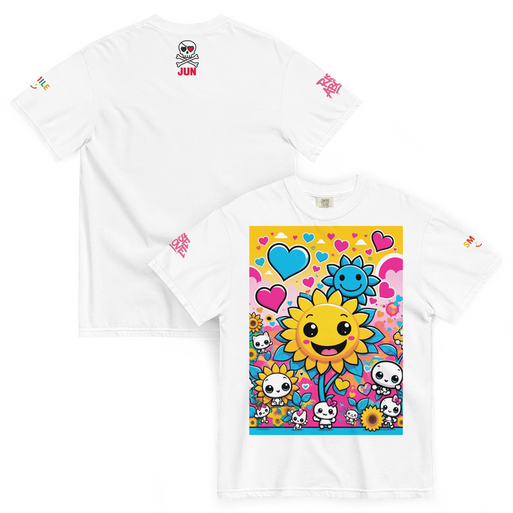 RISE ABOVE 08 — SUNNY BLOOM｜ユニセックス製品染めヘビーウェイトTシャツ