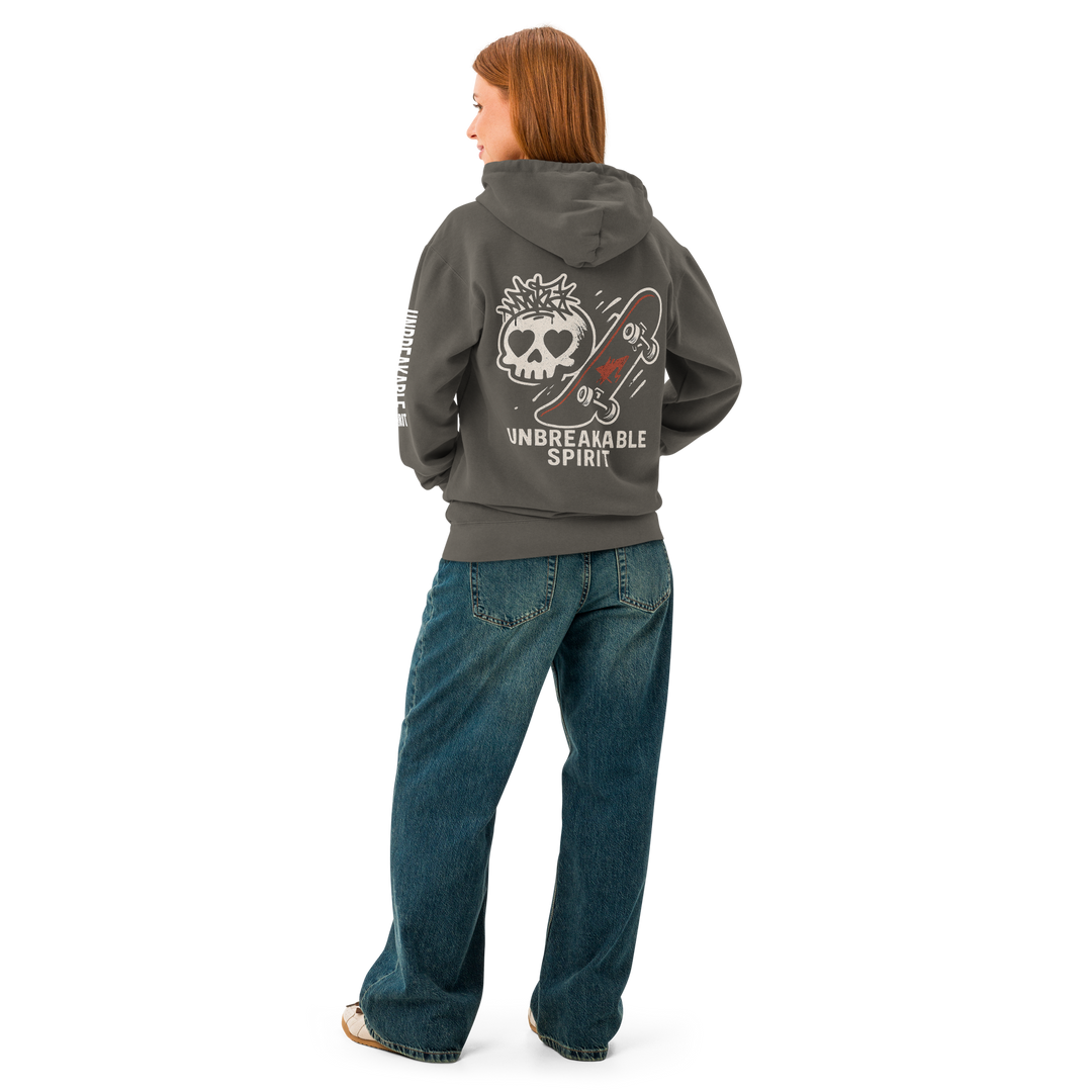 UNBREAKABLE SPIRIT 03 – Skate Skull Garment-Dyed Hoodie