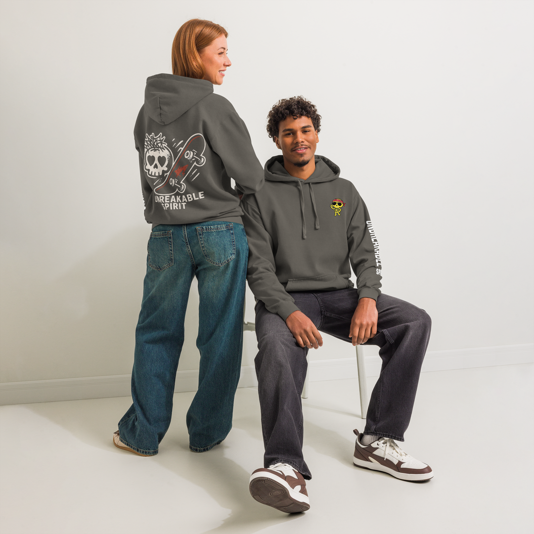 UNBREAKABLE SPIRIT 03 – Skate Skull Garment-Dyed Hoodie
