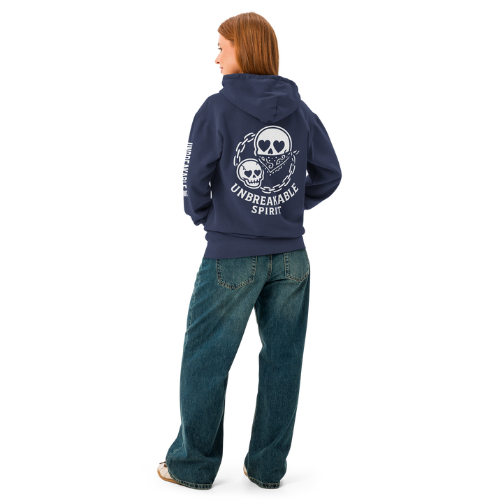 UNBREAKABLE SPIRIT 02 – Garment-Dyed Heart Skull Hoodie