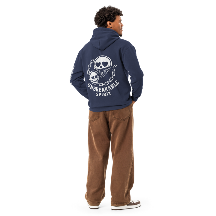 UNBREAKABLE SPIRIT 02 – Garment-Dyed Heart Skull Hoodie
