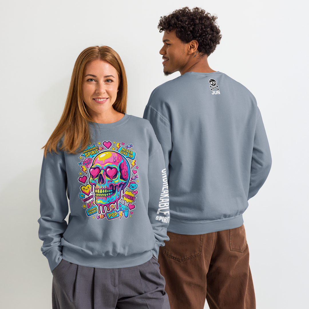 UNBREAKABLE SPIRIT 04 POP HEART SKULL Sweatshirt