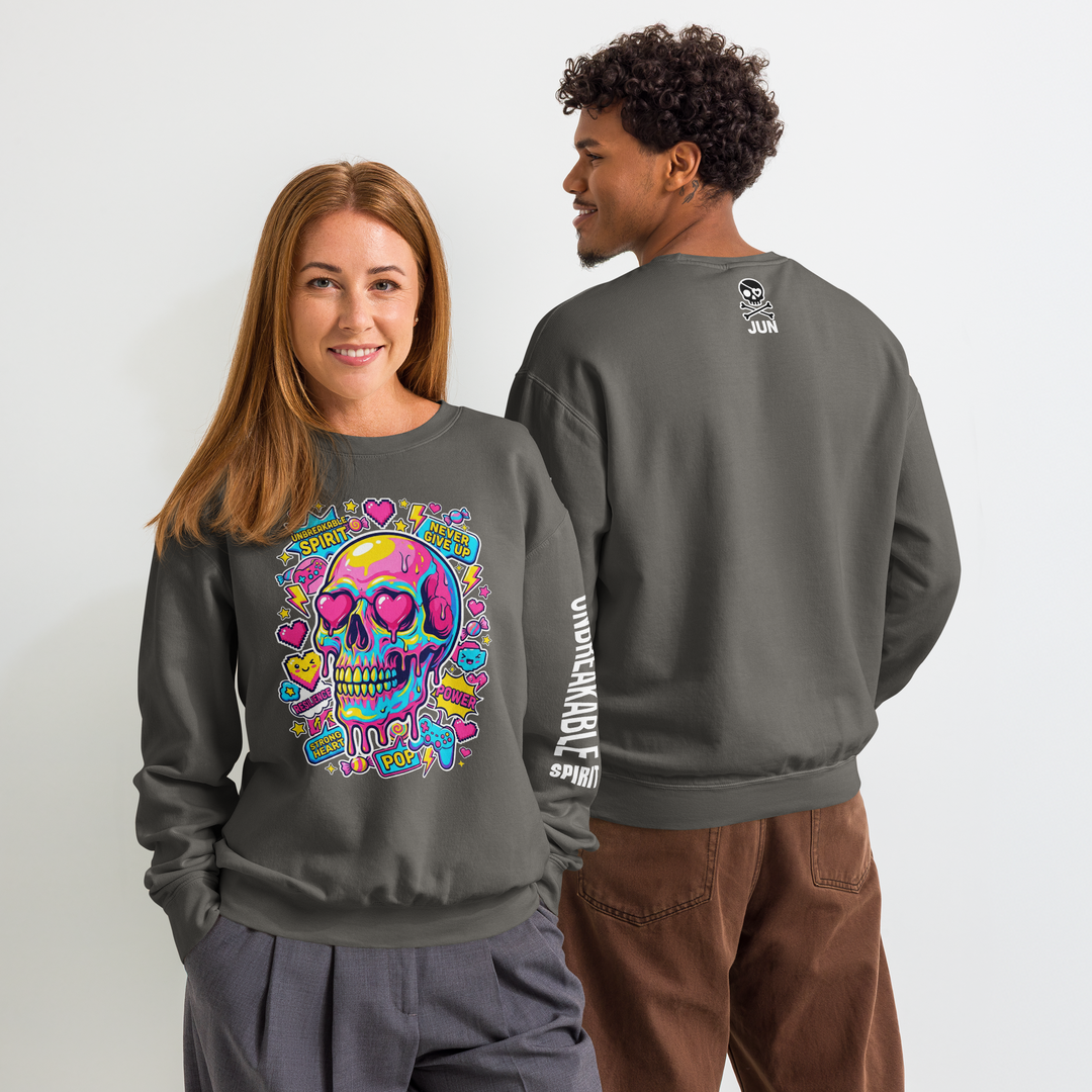 UNBREAKABLE SPIRIT 04 POP HEART SKULL Sweatshirt