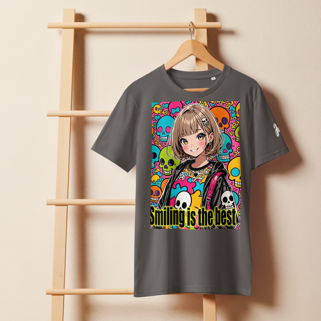 Smiling is the best 01 Unisex organic mid-light t-shirt 2