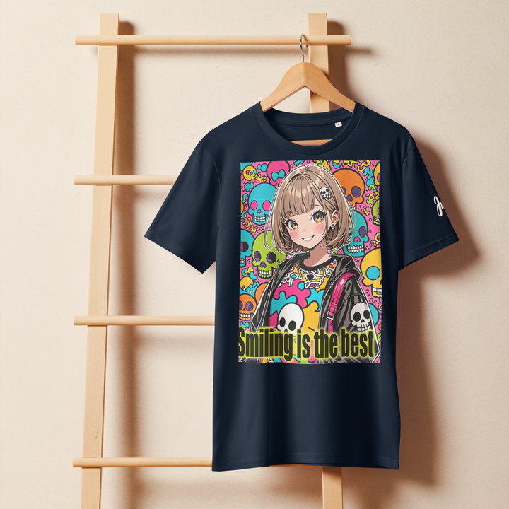 Smiling is the best 01 Unisex organic mid-light t-shirt 2