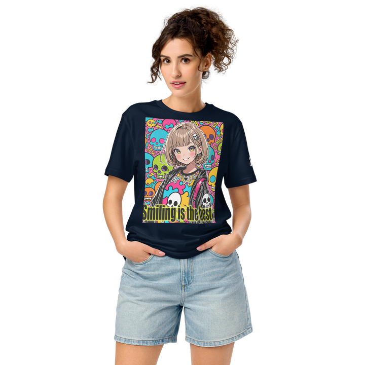 Smiling is the best 01 Unisex organic mid-light t-shirt 2