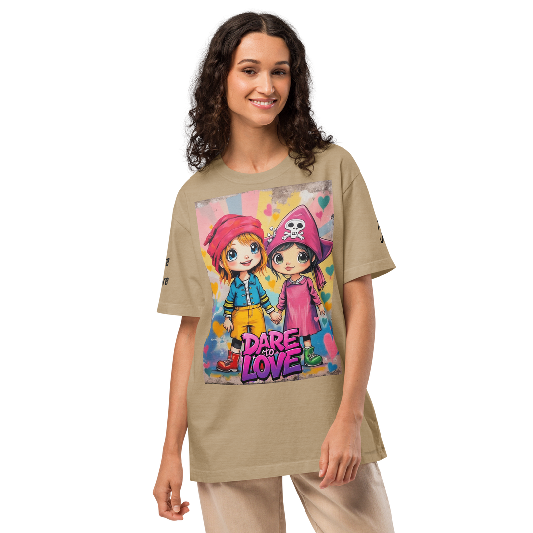Dare to LOVE 01 – UNISEX Oversized Art T-Shirt