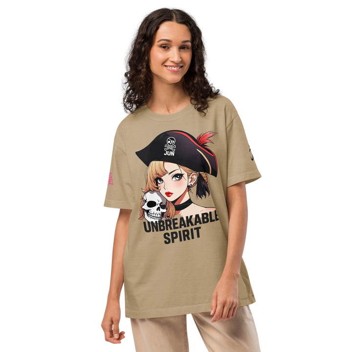 RISE ABOVE 05 – ユニセックス オーバーサイズ 製品染めTシャツ