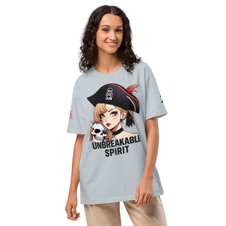 RISE ABOVE 05 – ユニセックス オーバーサイズ 製品染めTシャツ