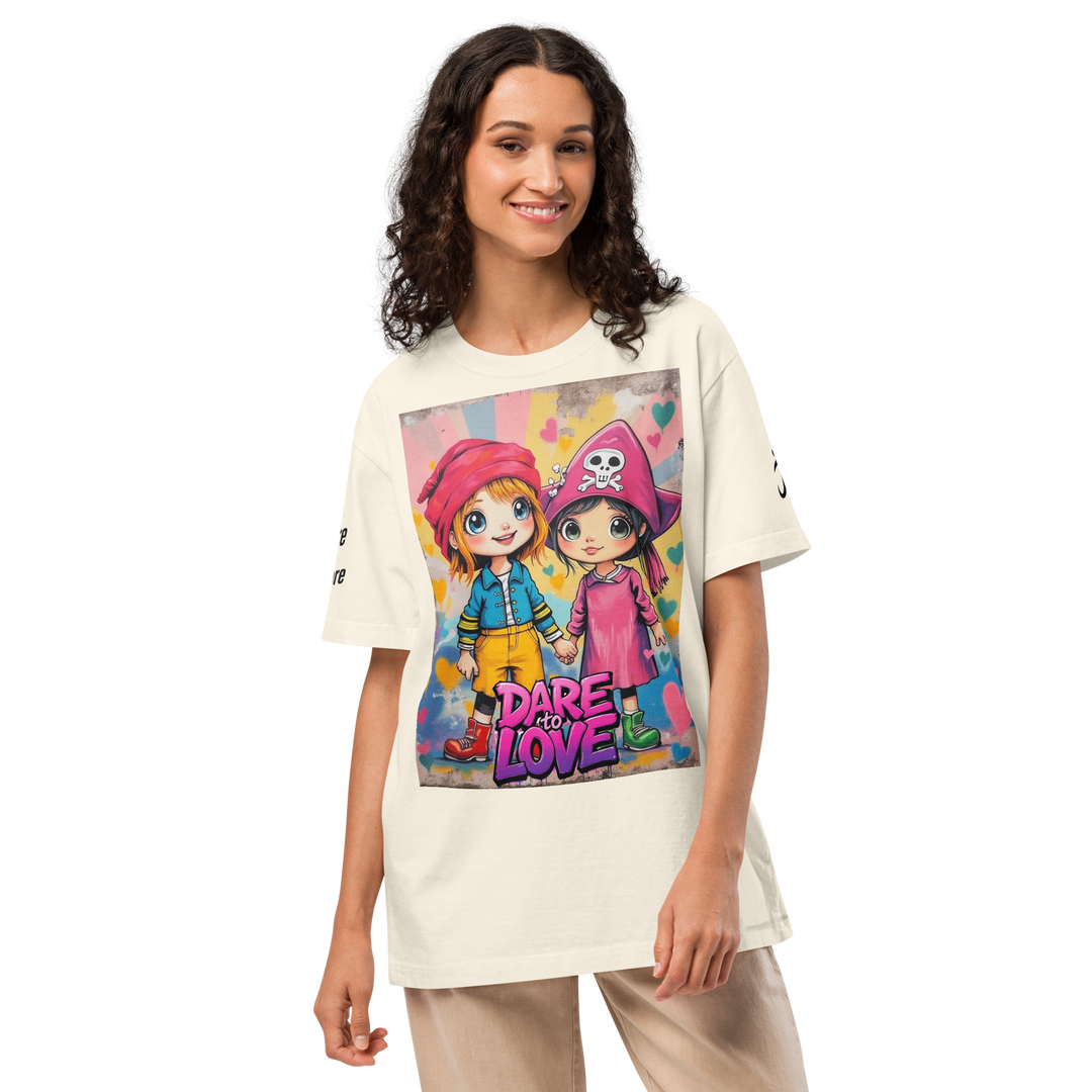 Dare to LOVE 01 – UNISEX Oversized Art T-Shirt