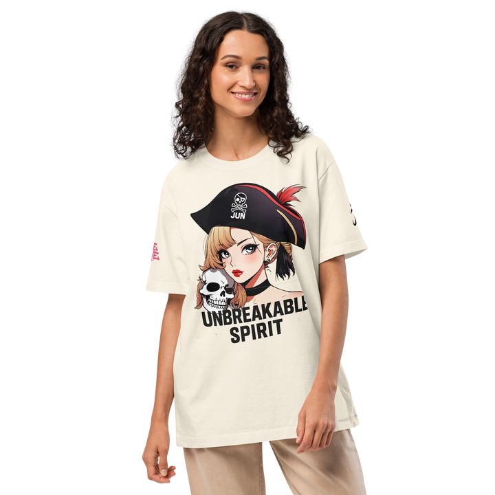 RISE ABOVE 05 – ユニセックス オーバーサイズ 製品染めTシャツ