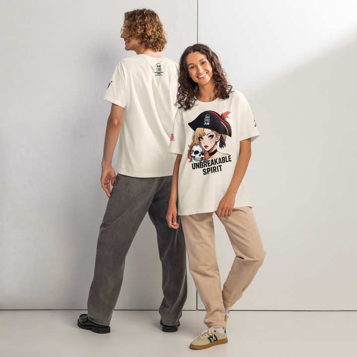 RISE ABOVE 05 – ユニセックス オーバーサイズ 製品染めTシャツ