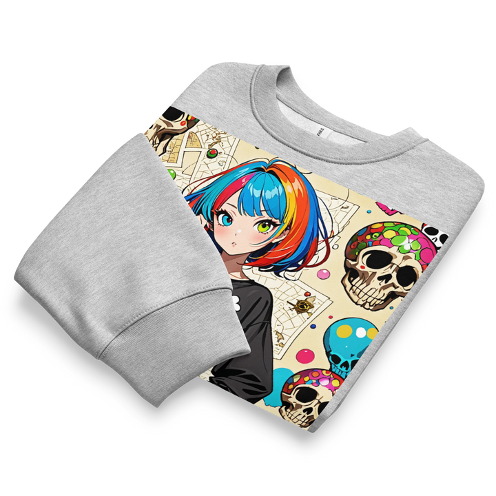 KAWAII RÉVOLTE 03 – UNISEX Oversized Candy Skull Sweatshirt