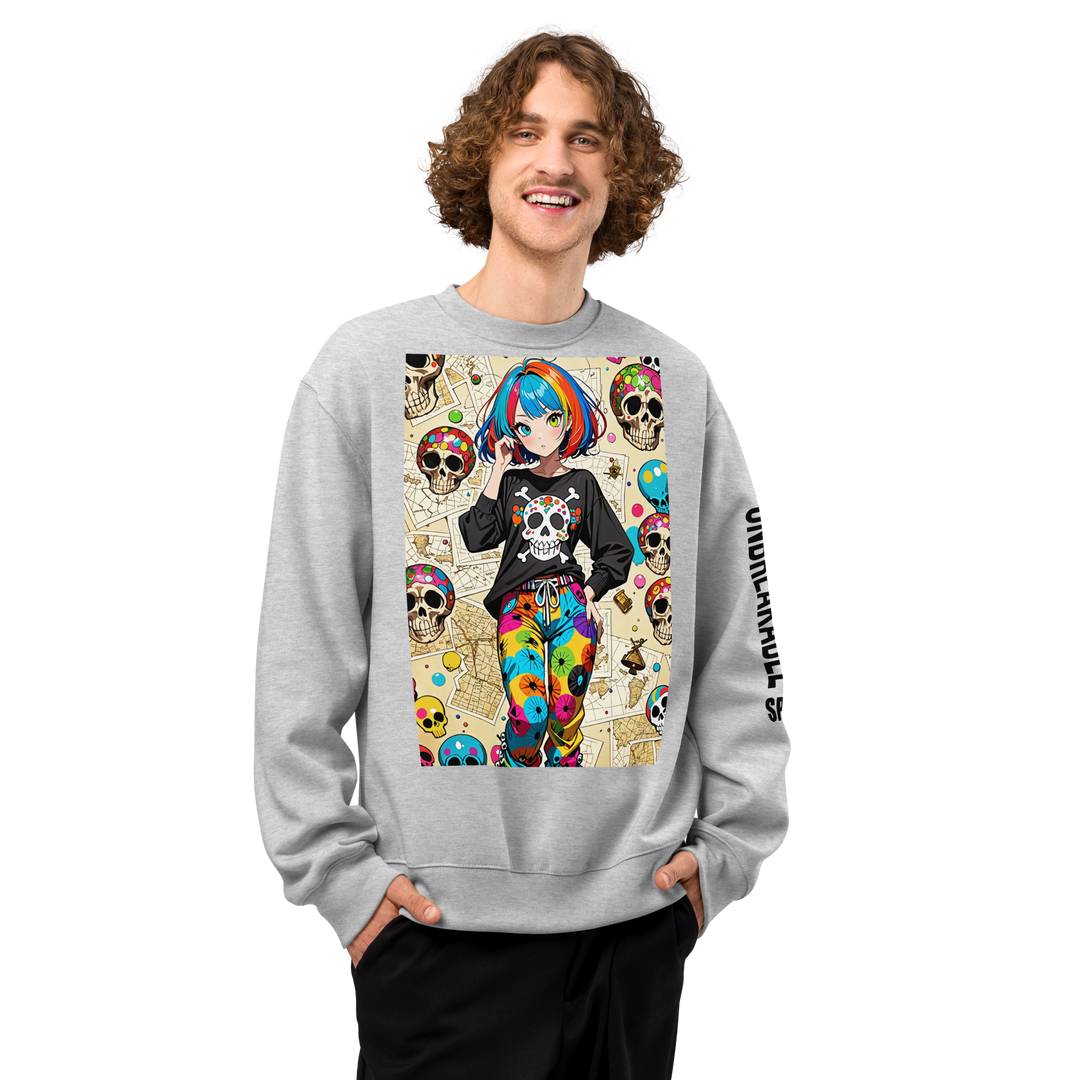 KAWAII RÉVOLTE 03 – UNISEX Oversized Candy Skull Sweatshirt