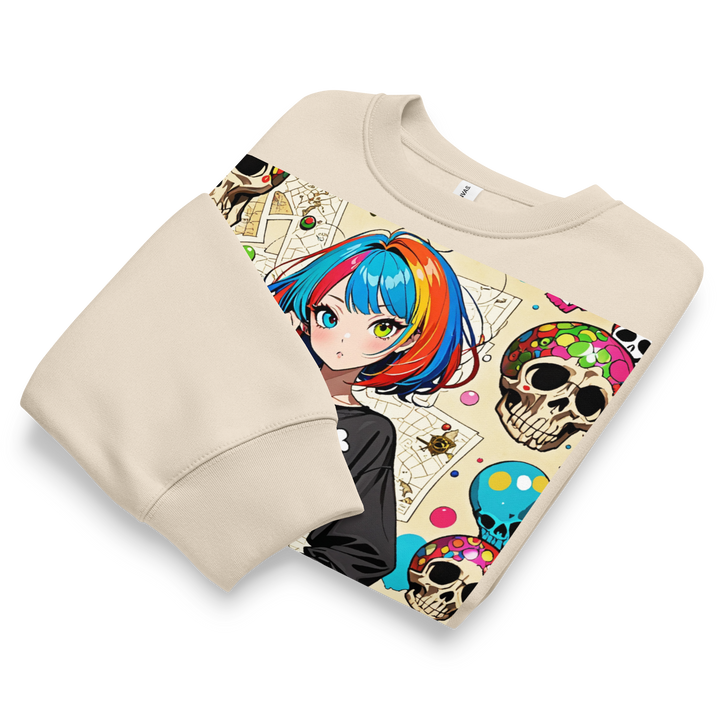 KAWAII RÉVOLTE 03 – UNISEX Oversized Candy Skull Sweatshirt