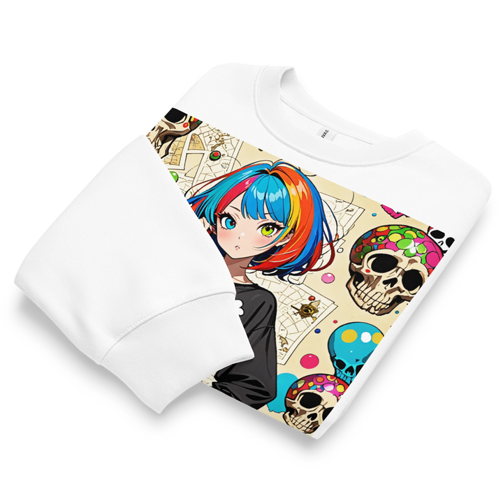 KAWAII RÉVOLTE 03 – UNISEX Oversized Candy Skull Sweatshirt