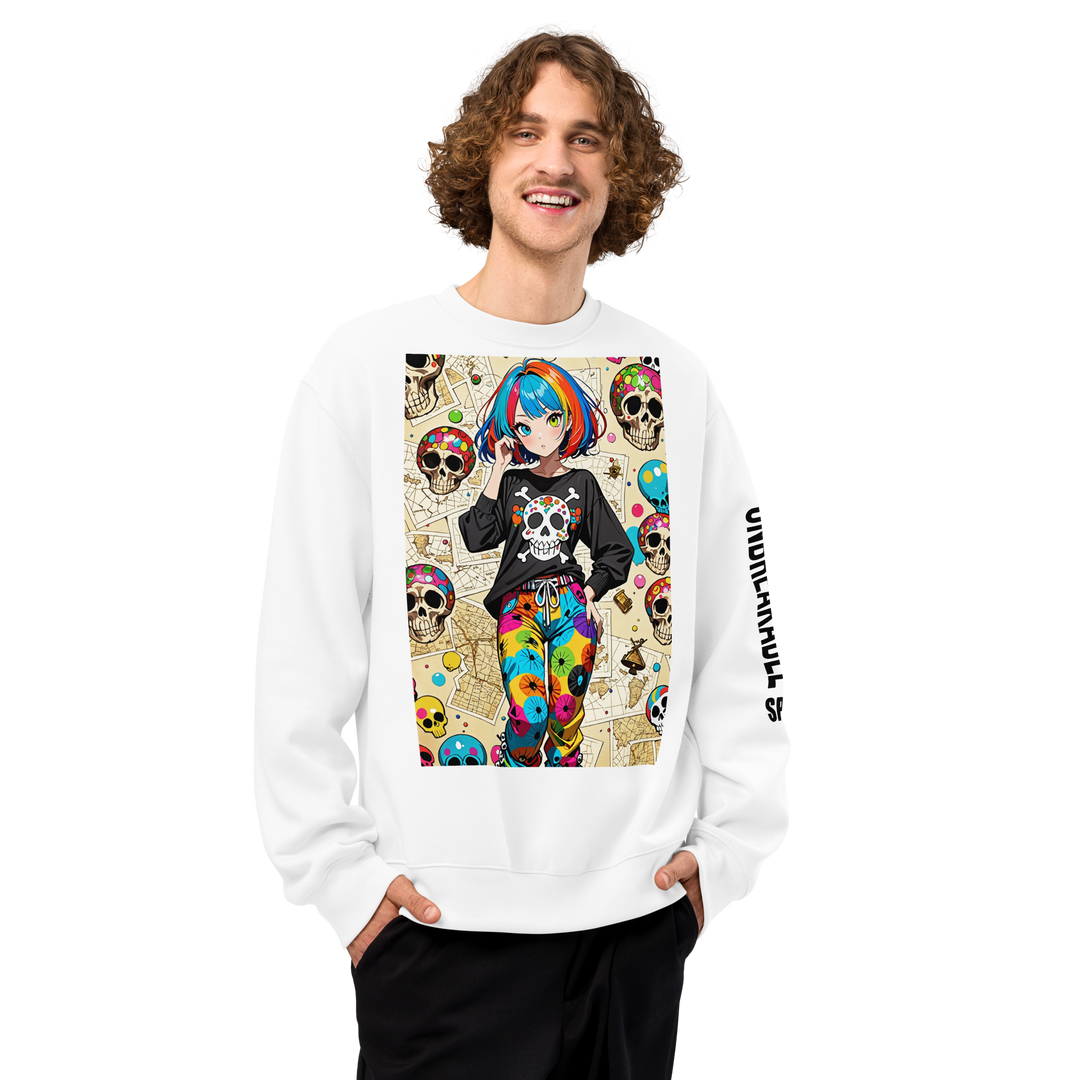 KAWAII RÉVOLTE 03 – UNISEX Oversized Candy Skull Sweatshirt