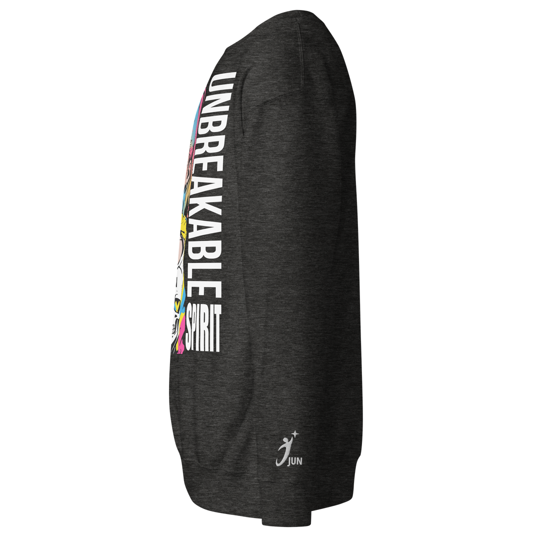 UNBREAKABLE SPIRIT 01｜White Type｜Unisex Premium Crew