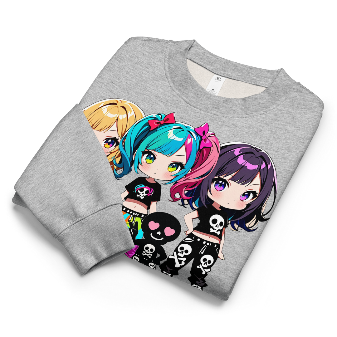 KAWAII RÉVOLTE 01｜with HEARTON｜Unisex Relax Crew（ピッと行こう♪ Back Print）