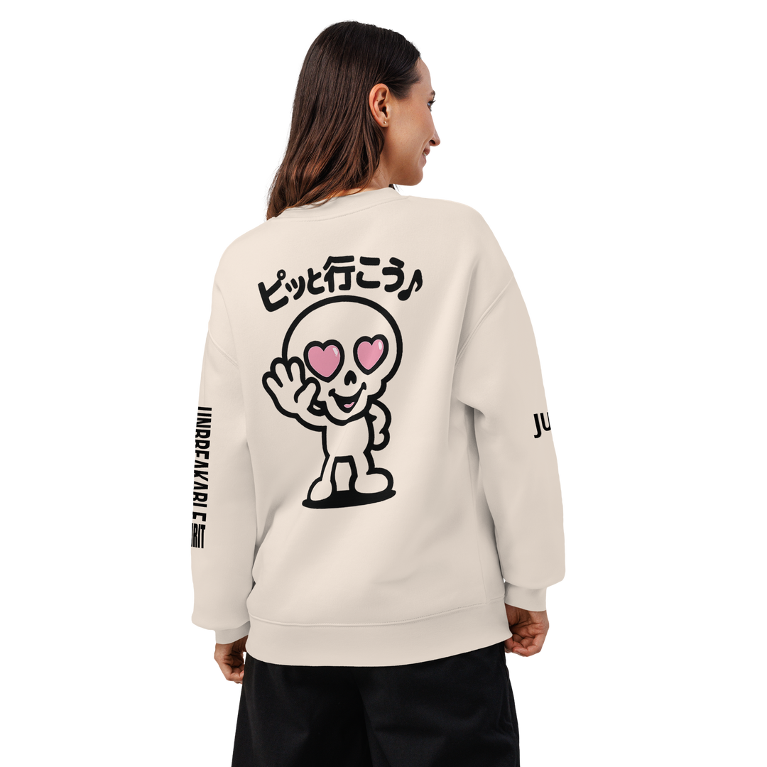 KAWAII RÉVOLTE 01｜with HEARTON｜Unisex Relax Crew（ピッと行こう♪ Back Print）