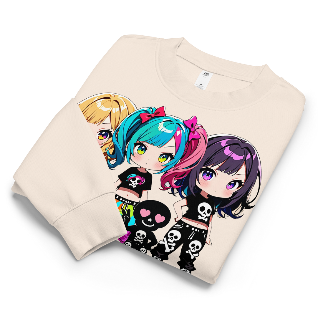 KAWAII RÉVOLTE 01｜with HEARTON｜Unisex Relax Crew（ピッと行こう♪ Back Print）