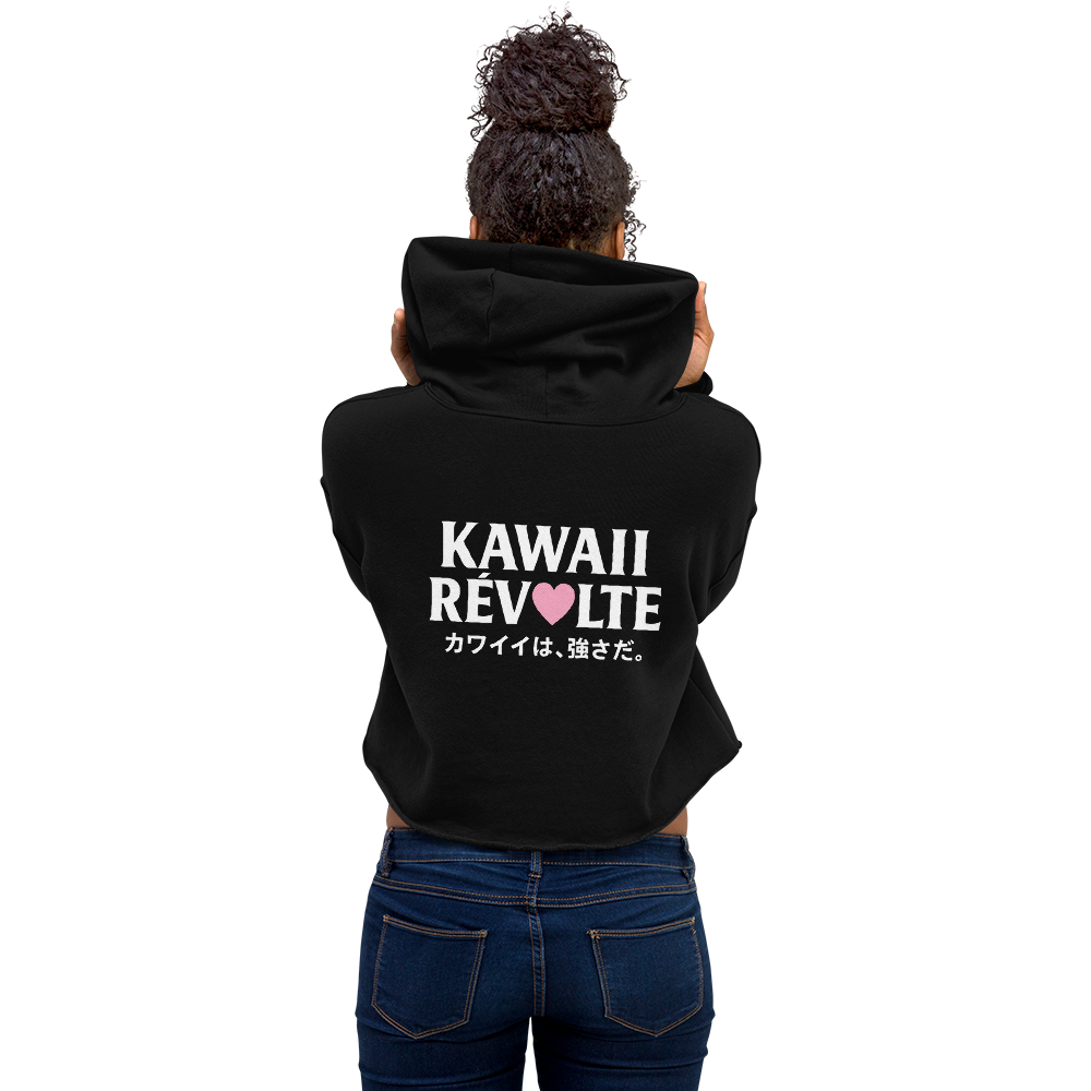 KAWAII RÉVOLTE 01 レディース クロップパーカー（UNBREAKABLE SPIRIT／袖JUNスカル刺繍）