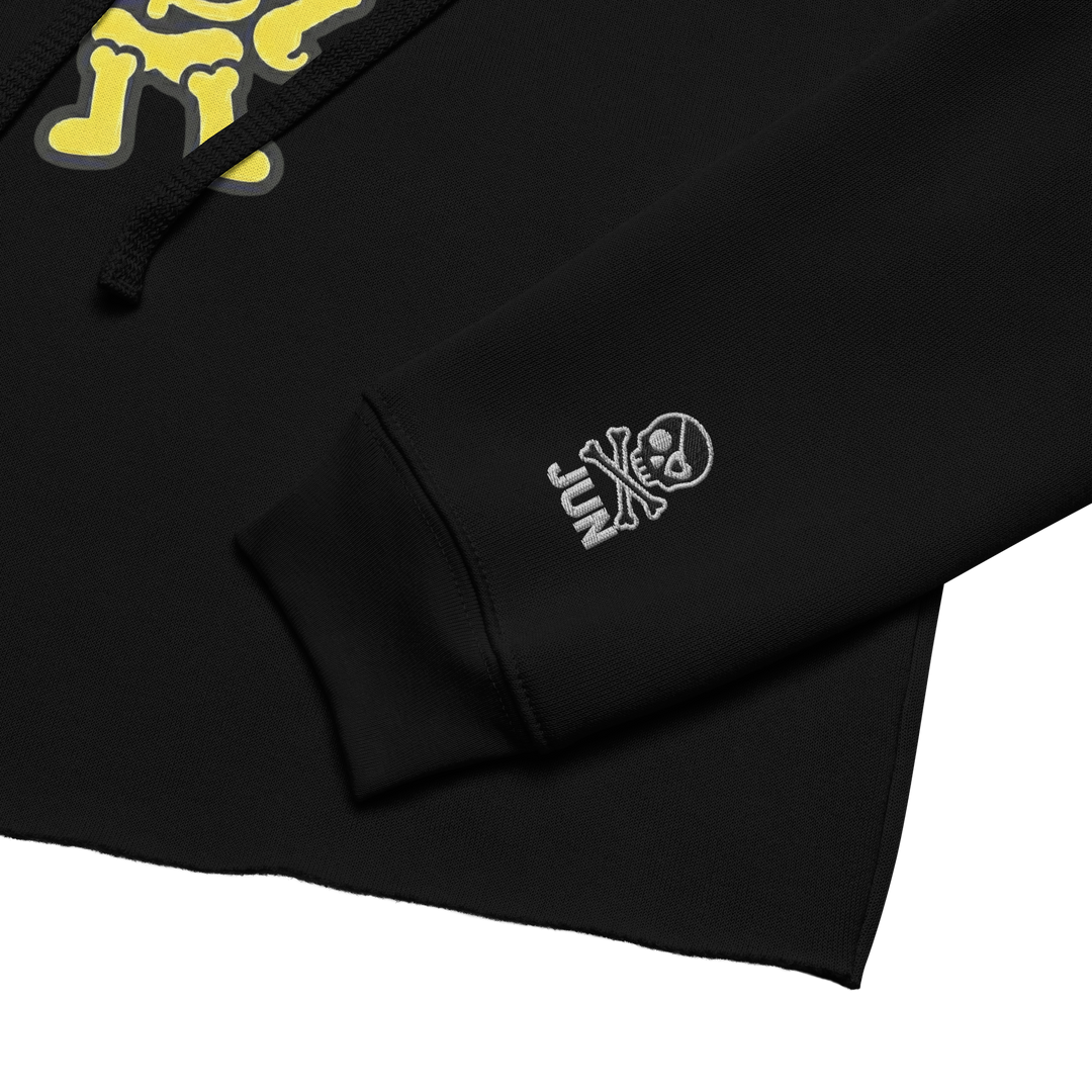 KAWAII RÉVOLTE 01 レディース クロップパーカー（UNBREAKABLE SPIRIT／袖JUNスカル刺繍）