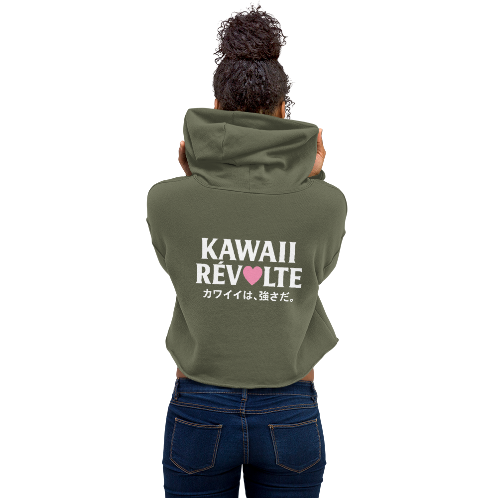 KAWAII RÉVOLTE 01 レディース クロップパーカー（UNBREAKABLE SPIRIT／袖JUNスカル刺繍）