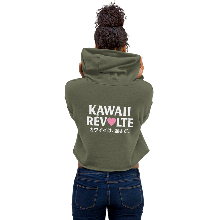 KAWAII RÉVOLTE 01 レディース クロップパーカー（UNBREAKABLE SPIRIT／袖JUNスカル刺繍）