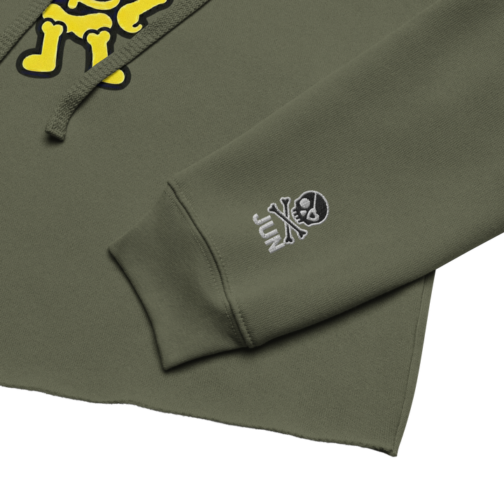 KAWAII RÉVOLTE 01 レディース クロップパーカー（UNBREAKABLE SPIRIT／袖JUNスカル刺繍）