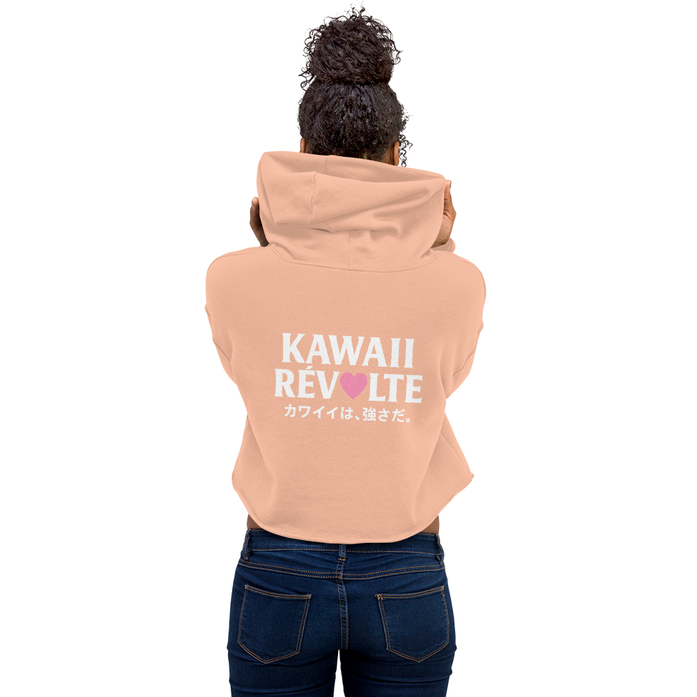 KAWAII RÉVOLTE 01 レディース クロップパーカー（UNBREAKABLE SPIRIT／袖JUNスカル刺繍）