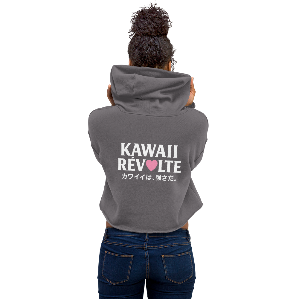 KAWAII RÉVOLTE 01 レディース クロップパーカー（UNBREAKABLE SPIRIT／袖JUNスカル刺繍）