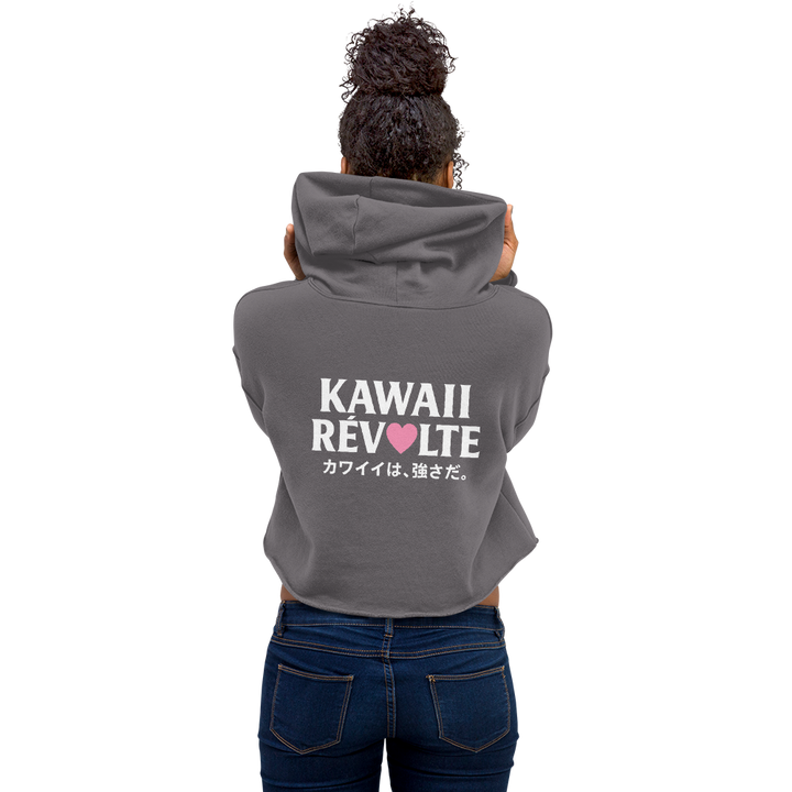 KAWAII RÉVOLTE 01 レディース クロップパーカー（UNBREAKABLE SPIRIT／袖JUNスカル刺繍）